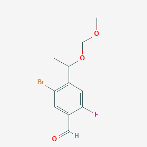 5-Bromo-2-fluoro-4-[1-(methoxymethoxy)ethyl]benzaldehyde