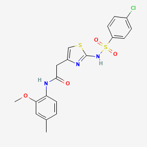 2-(2-(4-chlorophenylsulfonamido)thiazol-4-yl)-N-(2-methoxy-4-methylphenyl)acetamide