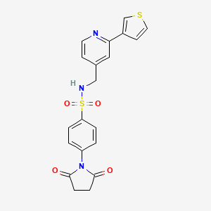4-(2,5-dioxopyrrolidin-1-yl)-N-((2-(thiophen-3-yl)pyridin-4-yl)methyl)benzenesulfonamide