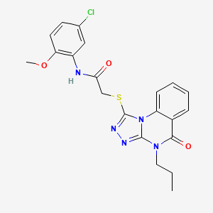 N-(5-chloro-2-methoxyphenyl)-2-({5-oxo-4-propyl-4H,5H-[1,2,4]triazolo[4,3-a]quinazolin-1-yl}sulfanyl)acetamide