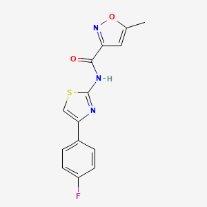 molecular formula C14H10FN3O2S B2797875 N-(4-(4-fluorophenyl)thiazol-2-yl)-5-methylisoxazole-3-carboxamide CAS No. 941990-98-3