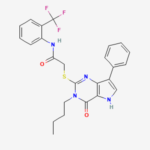 2-((3-butyl-4-oxo-7-phenyl-4,5-dihydro-3H-pyrrolo[3,2-d]pyrimidin-2-yl)thio)-N-(2-(trifluoromethyl)phenyl)acetamide