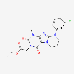 ethyl 2-[9-(3-chlorophenyl)-1-methyl-2,4-dioxo-7,8-dihydro-6H-purino[7,8-a]pyrimidin-3-yl]acetate