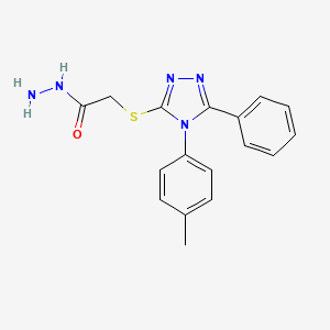 2-{[4-(4-methylphenyl)-5-phenyl-4H-1,2,4-triazol-3-yl]sulfanyl}acetohydrazide