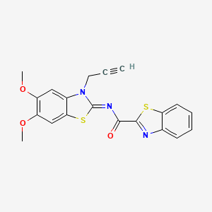 molecular formula C20H15N3O3S2 B2797900 (Z)-N-(5,6-dimethoxy-3-(prop-2-yn-1-yl)benzo[d]thiazol-2(3H)-ylidene)benzo[d]thiazole-2-carboxamide CAS No. 895457-78-0