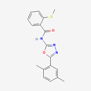 molecular formula C18H17N3O2S B2797903 N-[5-(2,5-dimethylphenyl)-1,3,4-oxadiazol-2-yl]-2-methylsulfanylbenzamide CAS No. 896026-22-5