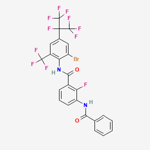 molecular formula C24H12BrF11N2O2 B2797905 N-[3-[[[4-[1-(Trifluoromethyl)-1,2,2,2-tetrafluoroethyl]-2-bromo-6-(trifluoromethyl)phenyl]amino]carbonyl]-2-fluorophenyl]benzamide CAS No. 1207977-84-1