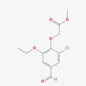 molecular formula C12H13ClO5 B2797921 Methyl 2-(2-chloro-6-ethoxy-4-formylphenoxy)acetate CAS No. 428473-89-6