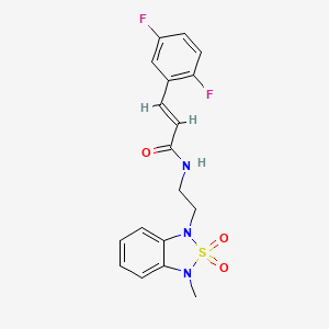 molecular formula C18H17F2N3O3S B2797922 (E)-3-(2,5-difluorophenyl)-N-(2-(3-methyl-2,2-dioxidobenzo[c][1,2,5]thiadiazol-1(3H)-yl)ethyl)acrylamide CAS No. 2035018-94-9