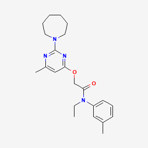 molecular formula C22H30N4O2 B2797933 2-{[2-(azepan-1-yl)-6-methylpyrimidin-4-yl]oxy}-N-ethyl-N-(3-methylphenyl)acetamide CAS No. 1226450-18-5