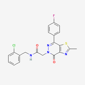 molecular formula C21H16ClFN4O2S B2797939 N-(2-chlorobenzyl)-2-(7-(4-fluorophenyl)-2-methyl-4-oxothiazolo[4,5-d]pyridazin-5(4H)-yl)acetamide CAS No. 941949-78-6