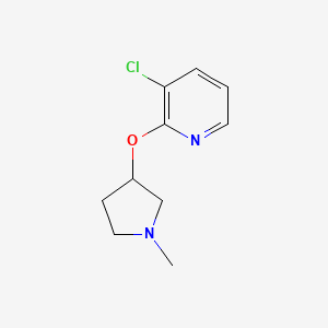 molecular formula C10H13ClN2O B2797943 3-Chloro-2-[(1-methylpyrrolidin-3-yl)oxy]pyridine CAS No. 2200496-87-1