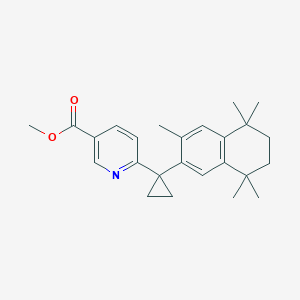 molecular formula C25H31NO2 B027980 6-[(3,5,5,8,8-Pentamethyl-5,6,7,8-tetrahydronaphthalen-2-YL)cyclopropyl]nicotinic acid methyl ester CAS No. 153559-50-3
