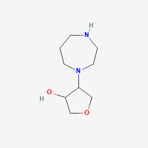 molecular formula C9H18N2O2 B2798015 4-(1,4-Diazepan-1-yl)oxolan-3-ol CAS No. 1862947-05-4
