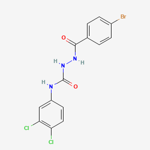 B2798016 2-(4-bromobenzoyl)-N-(3,4-dichlorophenyl)hydrazinecarboxamide CAS No. 306278-82-0
