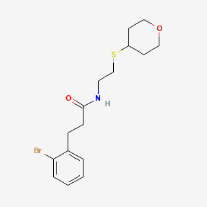 molecular formula C16H22BrNO2S B2798032 3-(2-bromophenyl)-N-[2-(oxan-4-ylsulfanyl)ethyl]propanamide CAS No. 2034525-11-4
