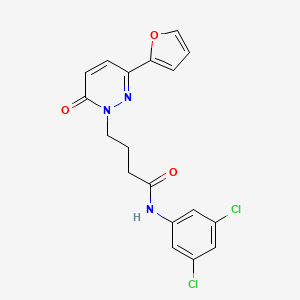 molecular formula C18H15Cl2N3O3 B2798047 N-(3,5-dichlorophenyl)-4-(3-(furan-2-yl)-6-oxopyridazin-1(6H)-yl)butanamide CAS No. 1021071-76-0