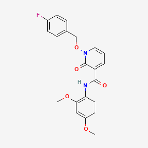molecular formula C21H19FN2O5 B2798096 N-(2,4-dimethoxyphenyl)-1-[(4-fluorophenyl)methoxy]-2-oxo-1,2-dihydropyridine-3-carboxamide CAS No. 868678-52-8
