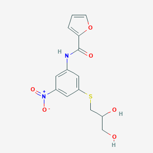 molecular formula C14H14N2O6S B279821 N-{3-[(2,3-dihydroxypropyl)sulfanyl]-5-nitrophenyl}-2-furamide 