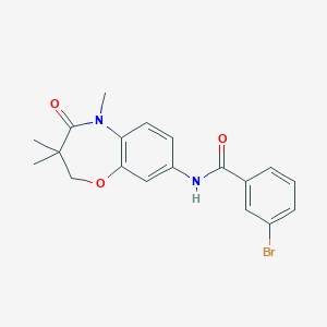 molecular formula C19H19BrN2O3 B2798211 3-bromo-N-(3,3,5-trimethyl-4-oxo-2,3,4,5-tetrahydro-1,5-benzoxazepin-8-yl)benzamide CAS No. 921518-78-7