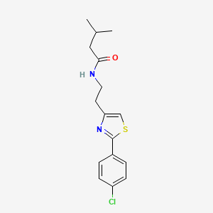molecular formula C16H19ClN2OS B2798286 N-{2-[2-(4-chlorophenyl)-1,3-thiazol-4-yl]ethyl}-3-methylbutanamide CAS No. 946375-54-8