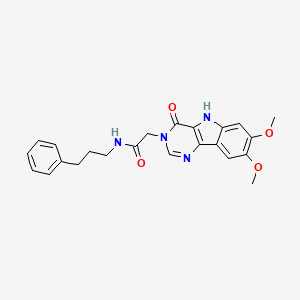 2-(7,8-dimethoxy-4-oxo-4,5-dihydro-3H-pyrimido[5,4-b]indol-3-yl)-N-(3-phenylpropyl)acetamide