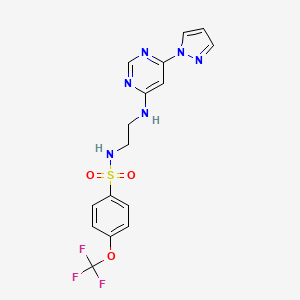 N-(2-((6-(1H-pyrazol-1-yl)pyrimidin-4-yl)amino)ethyl)-4-(trifluoromethoxy)benzenesulfonamide