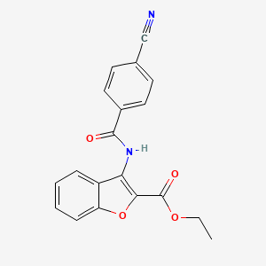 Ethyl 3-(4-cyanobenzamido)benzofuran-2-carboxylate