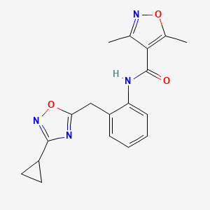 N-(2-((3-cyclopropyl-1,2,4-oxadiazol-5-yl)methyl)phenyl)-3,5-dimethylisoxazole-4-carboxamide
