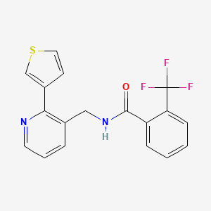 N-((2-(thiophen-3-yl)pyridin-3-yl)methyl)-2-(trifluoromethyl)benzamide