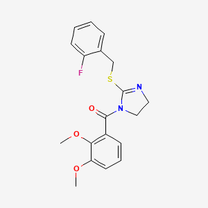 (2,3-dimethoxyphenyl)(2-((2-fluorobenzyl)thio)-4,5-dihydro-1H-imidazol-1-yl)methanone