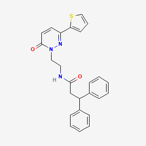 molecular formula C25H23N3O2S B2798327 N-(2-(6-oxo-3-(thiophen-2-yl)pyridazin-1(6H)-yl)ethyl)-3,3-diphenylpropanamide CAS No. 946341-10-2