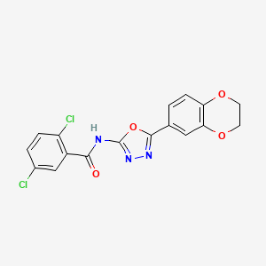 2,5-dichloro-N-[5-(2,3-dihydro-1,4-benzodioxin-6-yl)-1,3,4-oxadiazol-2-yl]benzamide
