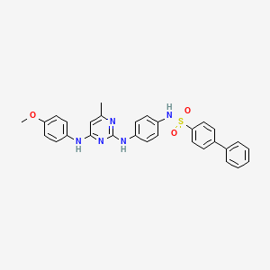 N-[4-({4-[(4-methoxyphenyl)amino]-6-methylpyrimidin-2-yl}amino)phenyl]biphenyl-4-sulfonamide