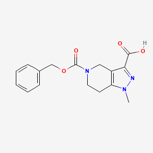 1-Methyl-5-phenylmethoxycarbonyl-6,7-dihydro-4H-pyrazolo[4,3-c]pyridine-3-carboxylic acid