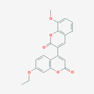 molecular formula C21H16O6 B2798352 7'-ethoxy-8-methoxy-2H,2'H-[3,4'-bichromene]-2,2'-dione CAS No. 869079-36-7