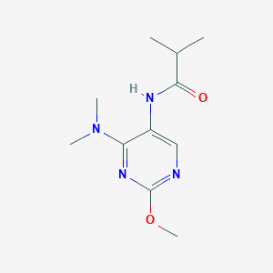 molecular formula C11H18N4O2 B2798370 N-[4-(DIMETHYLAMINO)-2-METHOXYPYRIMIDIN-5-YL]-2-METHYLPROPANAMIDE CAS No. 1797622-07-1