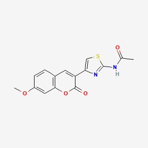 molecular formula C15H12N2O4S B2798373 N-[4-(7-methoxy-2-oxo-2H-chromen-3-yl)-1,3-thiazol-2-yl]acetamide CAS No. 313956-43-3