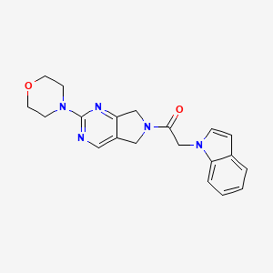 molecular formula C20H21N5O2 B2798379 2-(1H-indol-1-yl)-1-(2-morpholino-5H-pyrrolo[3,4-d]pyrimidin-6(7H)-yl)ethanone CAS No. 2034224-20-7