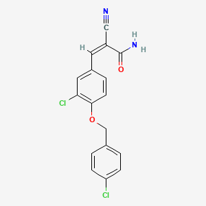 (Z)-3-[3-chloro-4-[(4-chlorophenyl)methoxy]phenyl]-2-cyanoprop-2-enamide