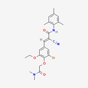 (E)-3-[3-bromo-4-[2-(dimethylamino)-2-oxoethoxy]-5-ethoxyphenyl]-2-cyano-N-(2,4,6-trimethylphenyl)prop-2-enamide