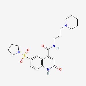 2-oxo-N-(3-piperidin-1-ylpropyl)-6-pyrrolidin-1-ylsulfonyl-1H-quinoline-4-carboxamide
