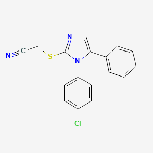 2-((1-(4-chlorophenyl)-5-phenyl-1H-imidazol-2-yl)thio)acetonitrile
