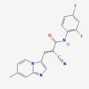 2-cyano-N-(2,4-difluorophenyl)-3-{7-methylimidazo[1,2-a]pyridin-3-yl}prop-2-enamide