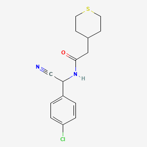 N-[(4-chlorophenyl)(cyano)methyl]-2-(thian-4-yl)acetamide