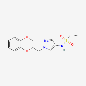 N-(1-((2,3-dihydrobenzo[b][1,4]dioxin-2-yl)methyl)-1H-pyrazol-4-yl)ethanesulfonamide