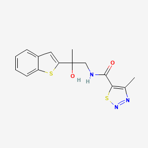 molecular formula C15H15N3O2S2 B2798418 N-(2-(benzo[b]thiophen-2-yl)-2-hydroxypropyl)-4-methyl-1,2,3-thiadiazole-5-carboxamide CAS No. 2034313-55-6