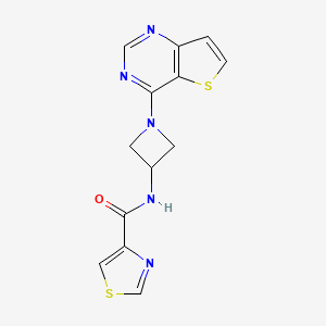 molecular formula C13H11N5OS2 B2798433 N-(1-{thieno[3,2-d]pyrimidin-4-yl}azetidin-3-yl)-1,3-thiazole-4-carboxamide CAS No. 2380080-20-4