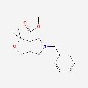 molecular formula C17H23NO3 B2798440 Methyl 5-benzyl-3,3-dimethyl-1,4,6,6a-tetrahydrofuro[3,4-c]pyrrole-3a-carboxylate CAS No. 2253631-67-1