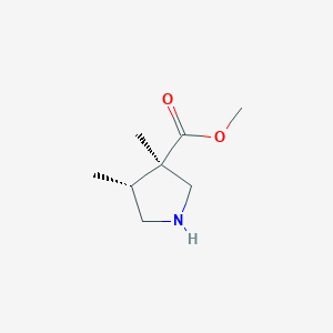 molecular formula C8H15NO2 B2798441 Rac-methyl (3r,4r)-3,4-dimethylpyrrolidine-3-carboxylate CAS No. 2059914-94-0